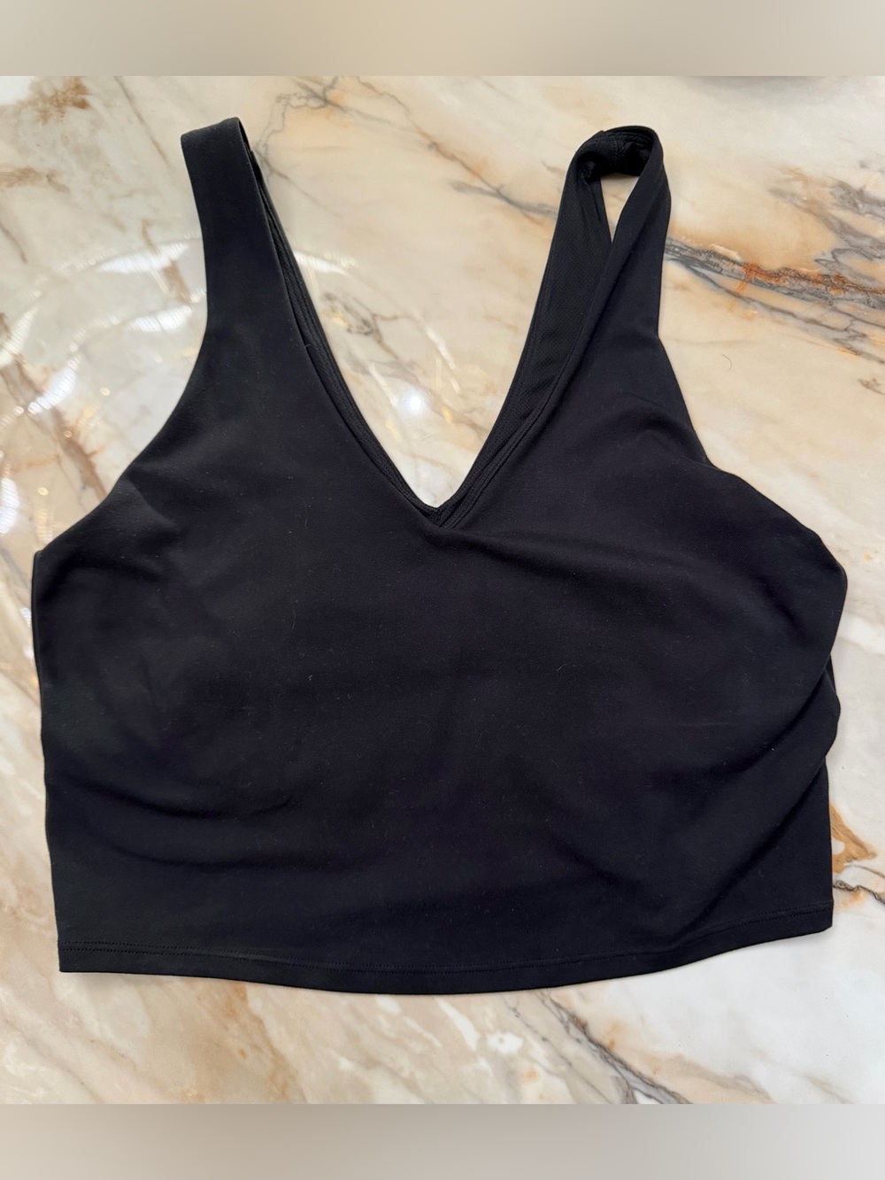 Black V-Neck Women's Crop athletic Tank Top